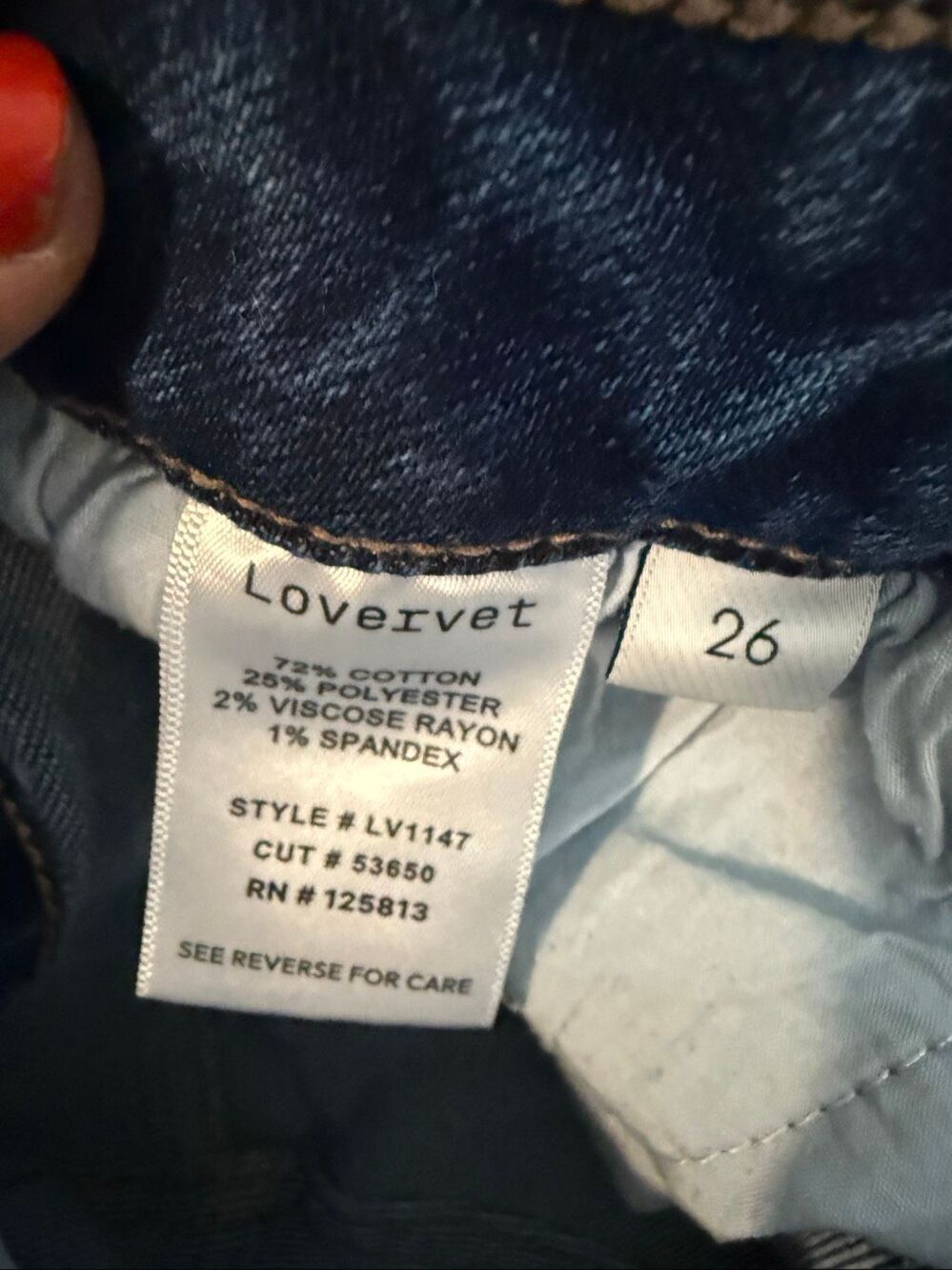Lovervet dark wash high rise step hem jeans size 26 - Picture 5 of 7